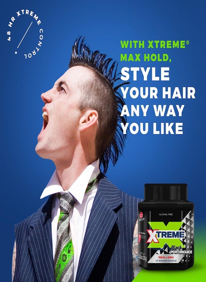 Xtreme Black Performance Hair Styling Gel for Men, Alcohol-Free, 48-Hour Control, 8.8 oz, 3 Pack - Image 5
